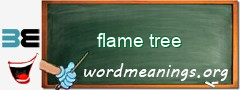WordMeaning blackboard for flame tree